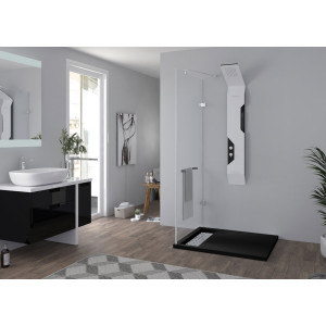 Receveur en gel coat ALICANTE Noir 100x90 cm