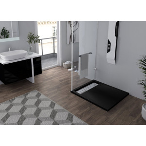 Receveur en gel coat ALICANTE Noir 100x90 cm