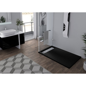 Receveur en gel coat ALICANTE Noir 140x90cm