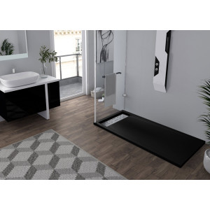 Receveur en gel coat ALICANTE Noir 160x80cm