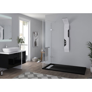 Receveur en gel coat ALICANTE Noir 160x90cm