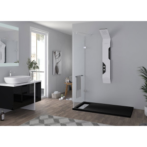 Receveur en gel coat ALICANTE Noir 140 x 80 cm