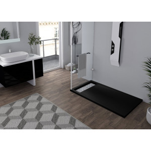 Receveur en gel coat ALICANTE Noir 140 x 80 cm