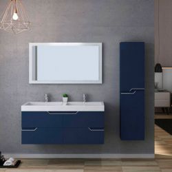 Ensemble double vasque avec rangements CALABRO 1200 Bleu saphir