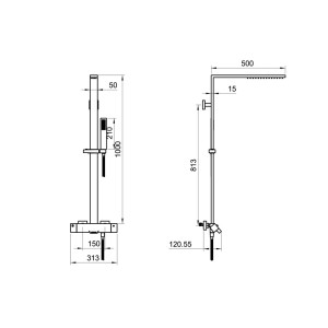SHOWERA_Metal Colonne de douche métal