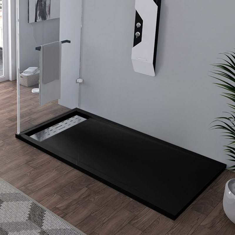 Receveur en gel coat ALICANTE Noir 160x90cm
