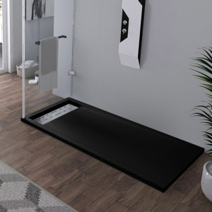 Receveur en gel coat ALICANTE Noir 160x80cm