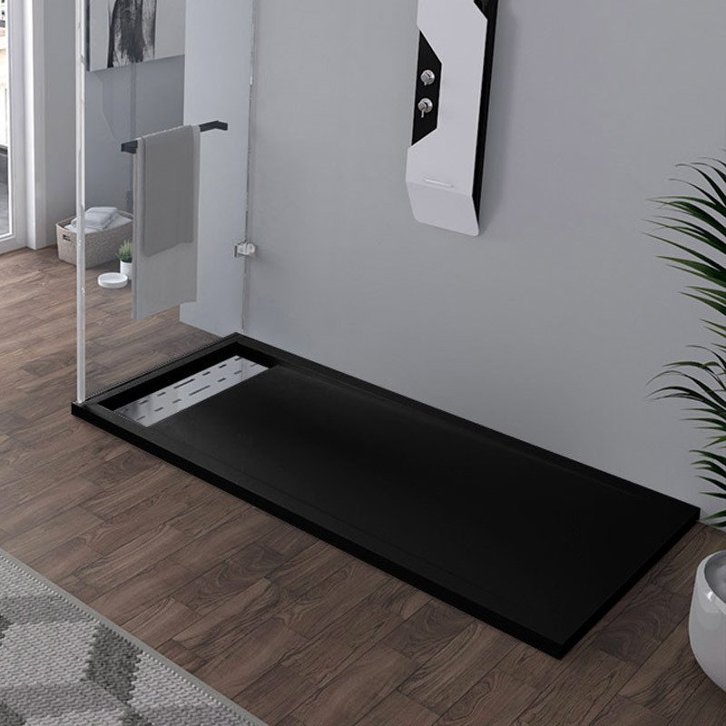 Receveur en gel coat ALICANTE Noir 160x80cm Receveur en gel coat ALICANTE Noir 160x80cm