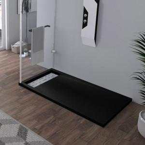 Receveur en gel coat ALICANTE Noir 140 x 80 cm
