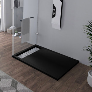 Receveur en gel coat ALICANTE Noir 120x90 cm