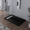 Receveur en gel coat ALICANTE Noir 120x90 cm