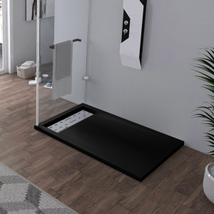 Receveur en gel coat ALICANTE Noir 120x80cm