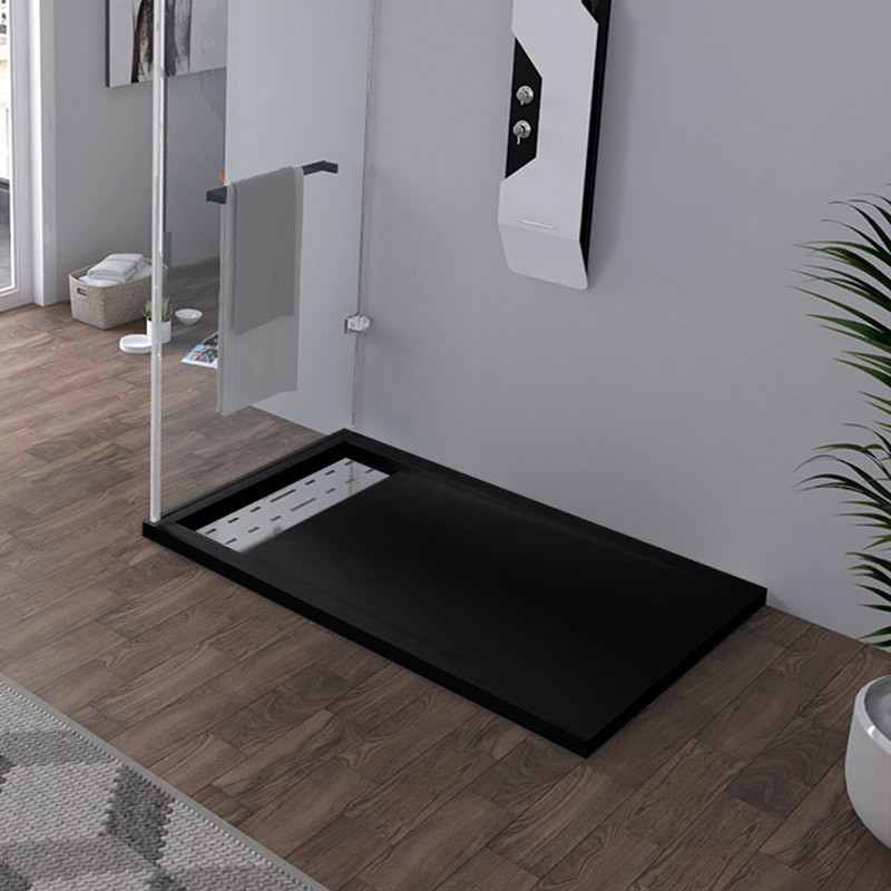 Receveur en gel coat ALICANTE Noir 120x80cm