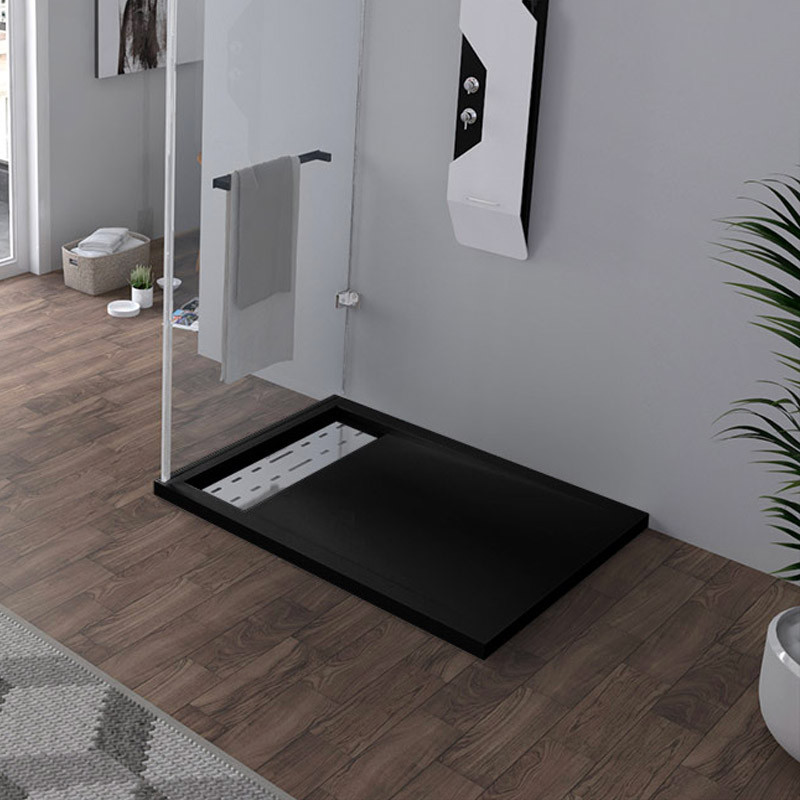 Receveur en gel coat ALICANTE Noir 100x80 cm Receveur en gel coat ALICANTE Noir 100x80 cm