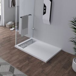 Receveur en gel coat ALICANTE Blanc 100x80 cm