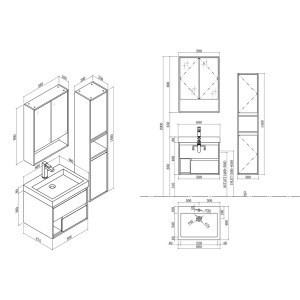 Meuble salle de bain ANZIO 600