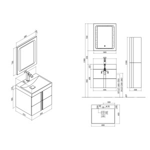 Meuble salle de bain BOREAL 600