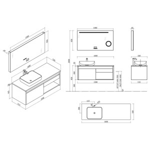 Meuble salle de bain MAZARA 1600 Scandinave Meuble salle de bain MAZARA 1600 Scandinave