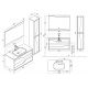 Plan dimensions Meuble salle de bain URBINO 1000 Scandinave et Blanc