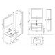 Dimensions du meuble salle de bain URBINO 800 Scandinave et Blanc