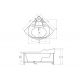 Plan et cotes de la baignoire d'angle Love you Black