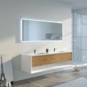 Meuble salle de bain PIAZZA 1600 Bois naturel et Blanc