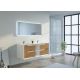 Meuble salle de bain LAZZARO 1400 Bois naturel et Blanc