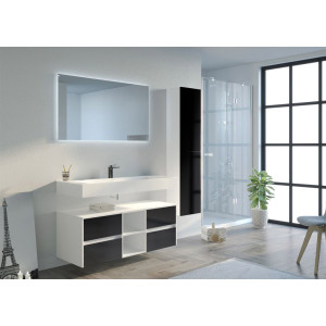 Ensemble de Meuble salle de bain VISENZA 1200 Noir