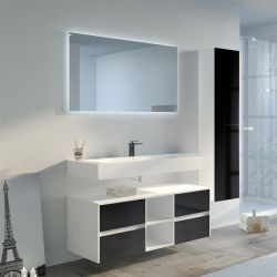 Ensemble de Meuble salle de bain VISENZA 1200 Noir