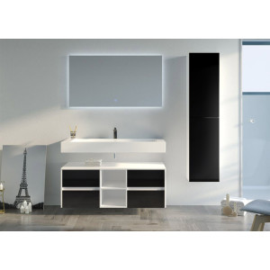 Beau Meuble salle de bain VISENZA 1200 Noir