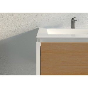 Meuble salle de bain FABRIZIA 1400 Bois naturel et Blanc