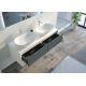 Meuble salle de bain BELLANO 1400 Gris béton et Blanc