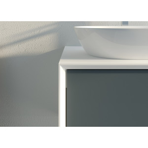 Meuble salle de bain BELLANO 1400 Gris béton et Blanc Meuble salle de bain BELLANO 1400 Gris béton et Blanc