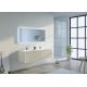 Meuble salle de bain FABRIZIA 1400 Beige galet et Blanc