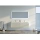 Meuble salle de bain FABRIZIA 1400 Beige galet et Blanc