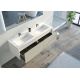 Meuble salle de bain FABRIZIA 1400 Beige galet et Blanc