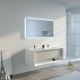 Meuble salle de bain PIAZZA 1200 Beige galet et Blanc