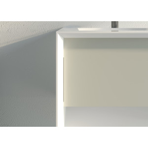 Meuble salle de bain PIAZZA 1200 Beige galet et Blanc