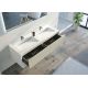 Meuble salle de bain PIAZZA 1400 Beige galet et Blanc