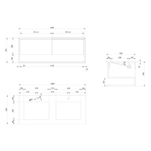 Meuble salle de bain PIAZZA 1200 Beige galet et Blanc