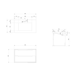 Meuble salle de bain SCORDIA 900 Bois naturel et Blanc