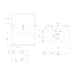 Meuble salle de bain STRANO 900 Blanc