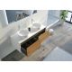 Meuble salle de bain MARUCA 1200 Bois naturel et Blanc