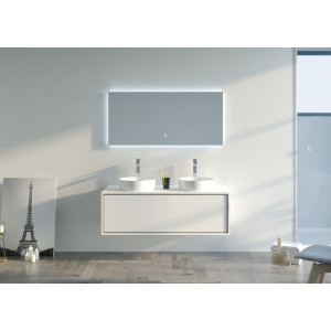 Meuble vasque double salle de bain MARUCA 1200 Blanc
