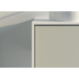 Angle Meuble salle de bain MARUCA 1200 Beige galet et Blanc