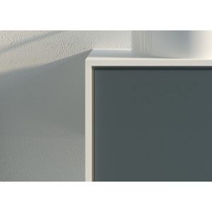 Angle biseau Meuble salle de bain MARUCA 1200 Gris béton et Blanc