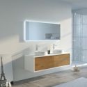 Meuble salle de bain MARUCA 1400 Bois naturel et Blanc