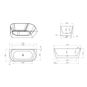 Baignoire îlot Lazzio Black