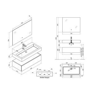 Meuble salle de bain AVELLINO 800N