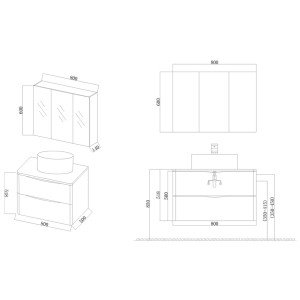 Meuble salle de bain Terranova 800 Scandinave Meuble salle de bain Terranova 800 Scandinave
